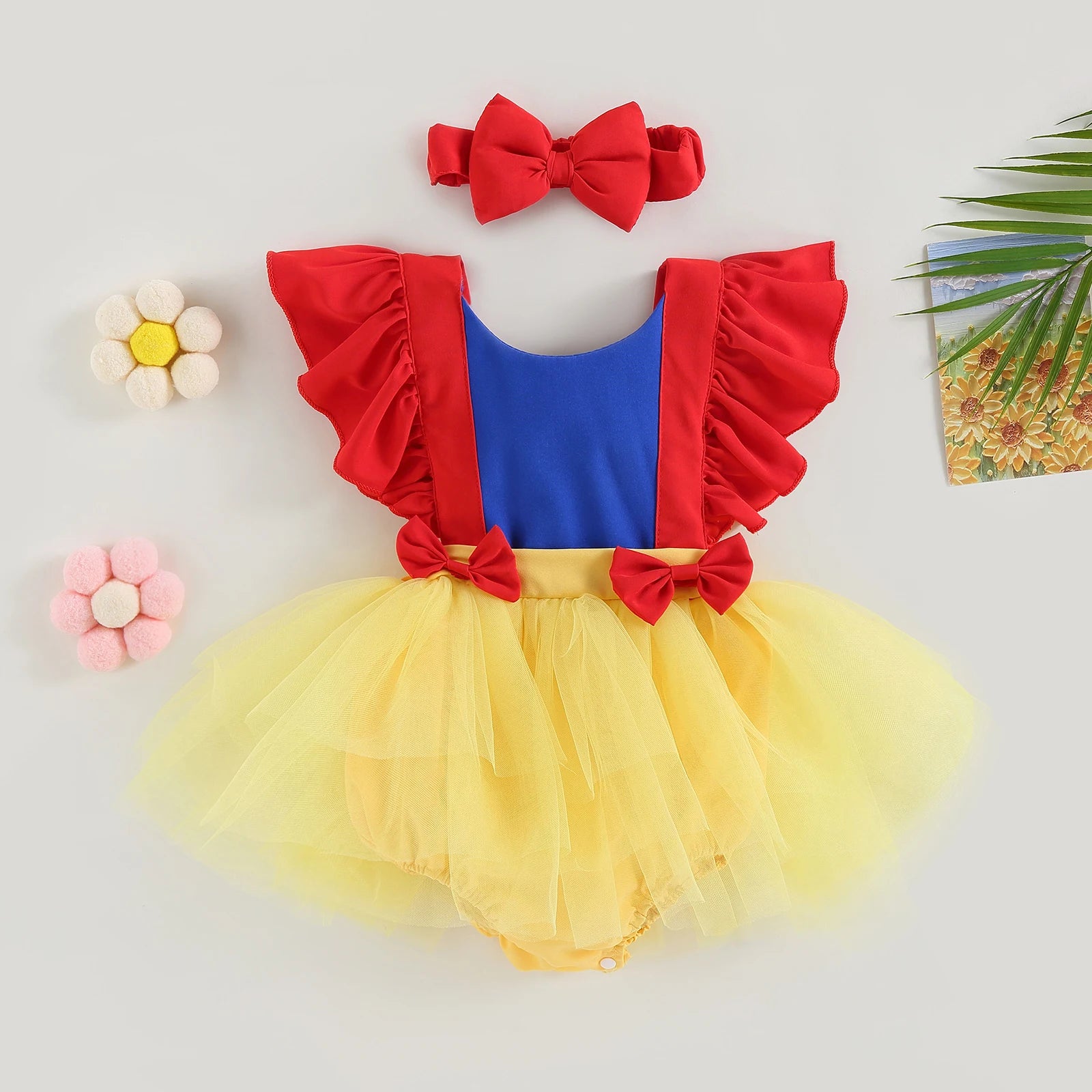 Royal Baby Tutu Strampler – Gelbe &amp; Rote Magic Edition
