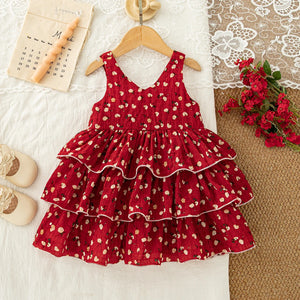 Red Floral Girls’ Dress