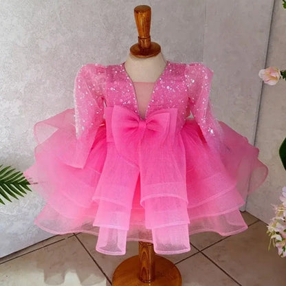 Rosa glamouröses Partykleid aus Tüll