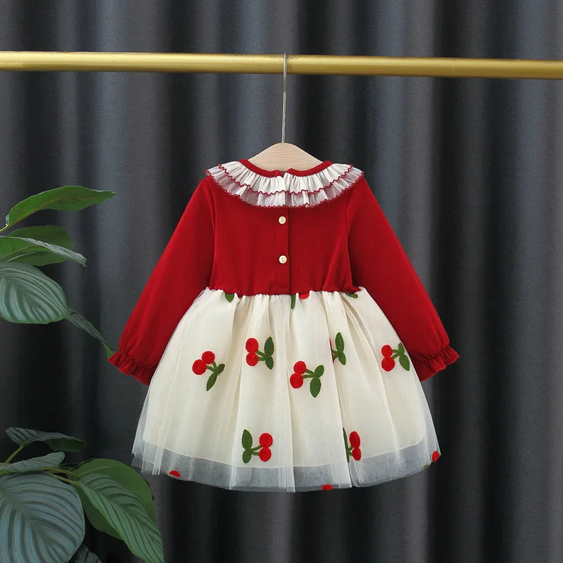 Cherry Bow Baby Girl Dress