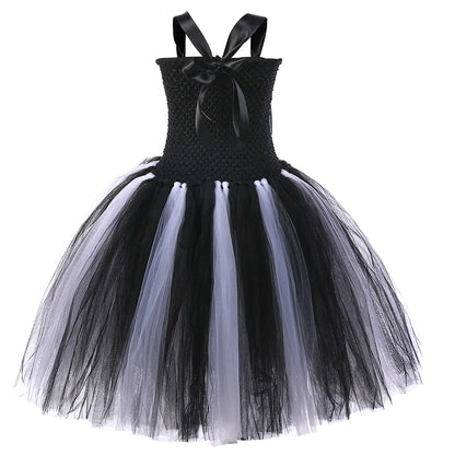 Kids Beetle-Inspired Black & White Tutu Costume