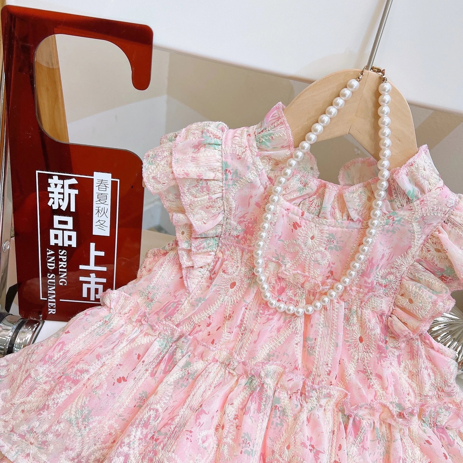 Rosy Garden – Pink Ruffle Girls Set