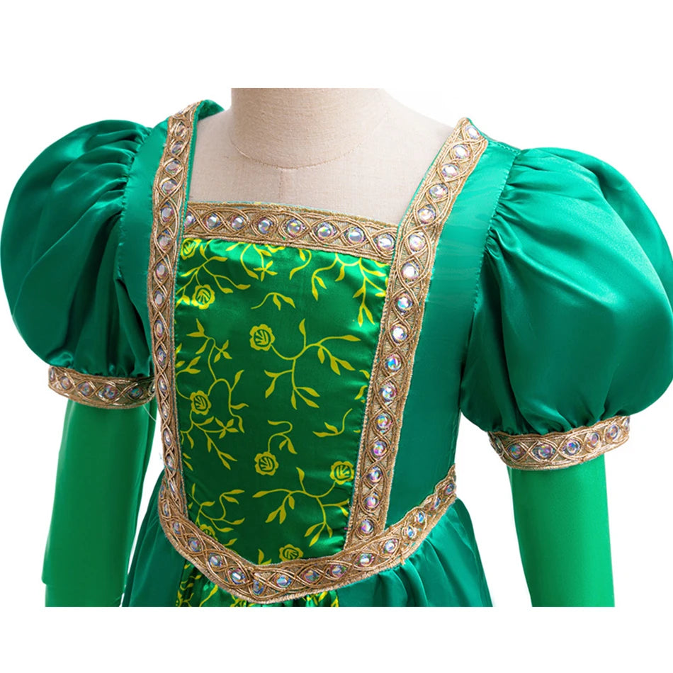 Grünes Waldprinzessin-Kostüm mit Zubehör