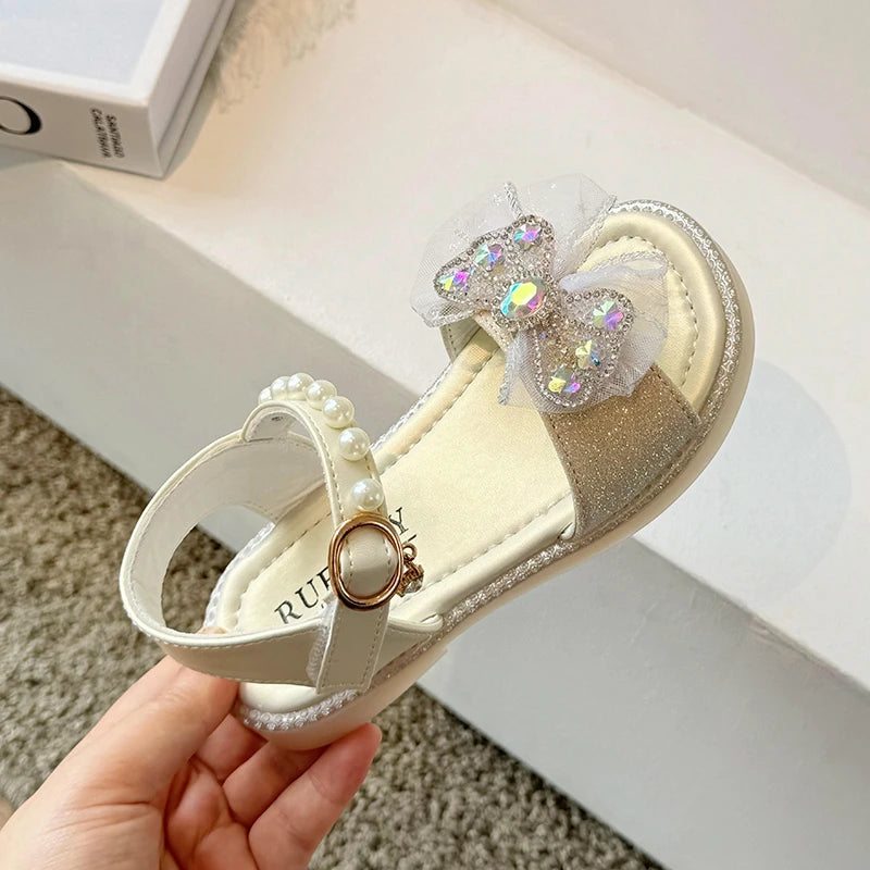 Prinzessinnen-Sandalen mit Kristallschleife