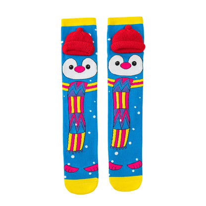 Kniehohe Socken mit Pinguin-Motiv für Kinder – kuschelig, niedlich und bereit für Winterspaß