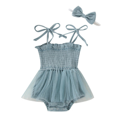 Conjunto de mameluco de bebé de tul princesa