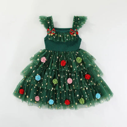 Holiday Tree Tulle Dress