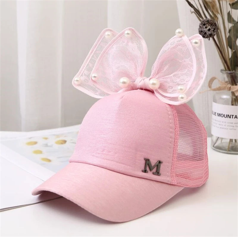 Sparkle Bunny Baseball Cap – Glamouröse Schleifenmütze für Mädchen
