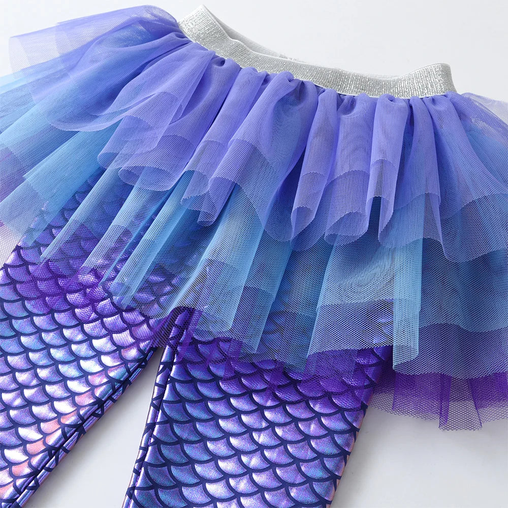 Holografische Meerjungfrau-Tüll-Leggings