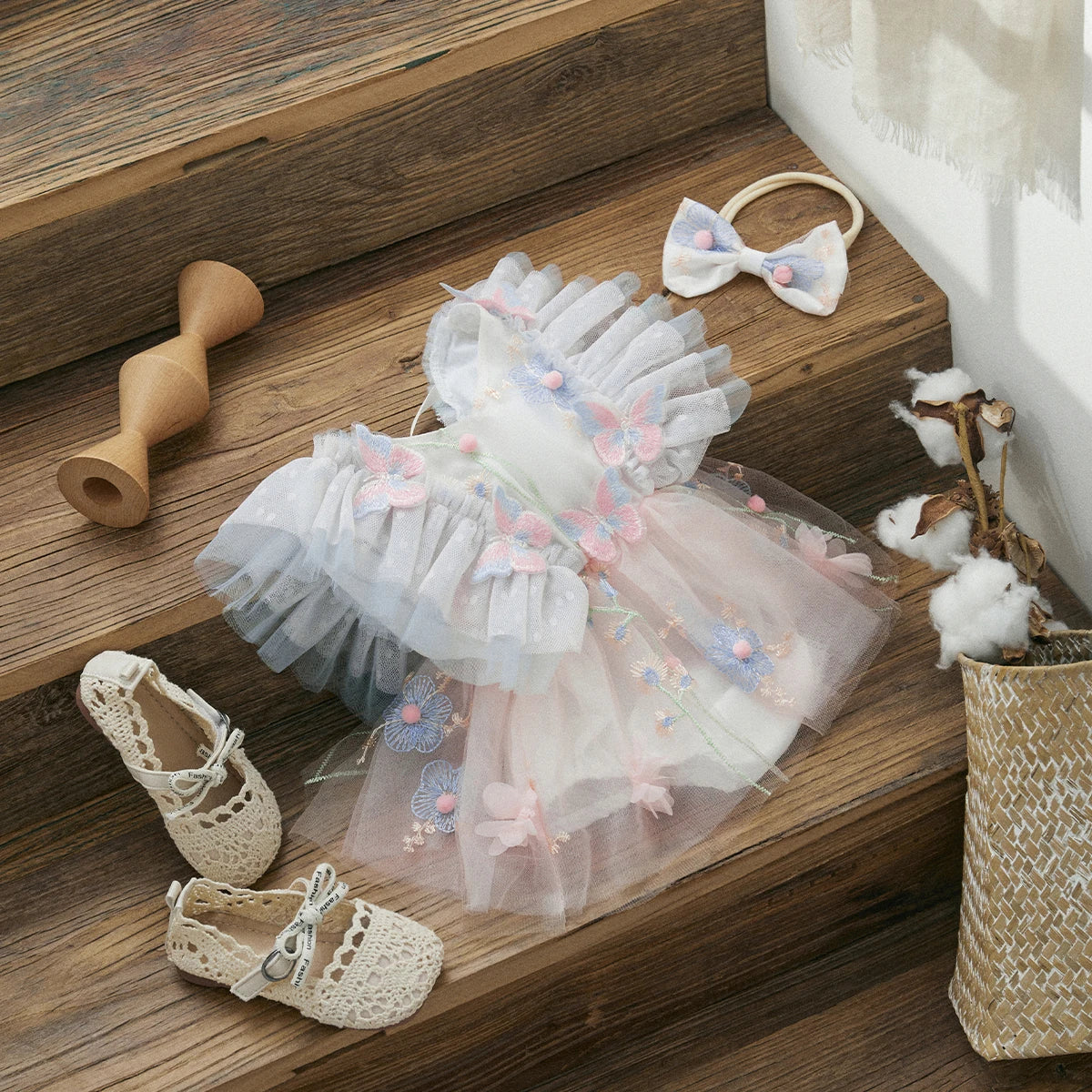 Conjunto de mameluco para bebé con estampado de mariposas