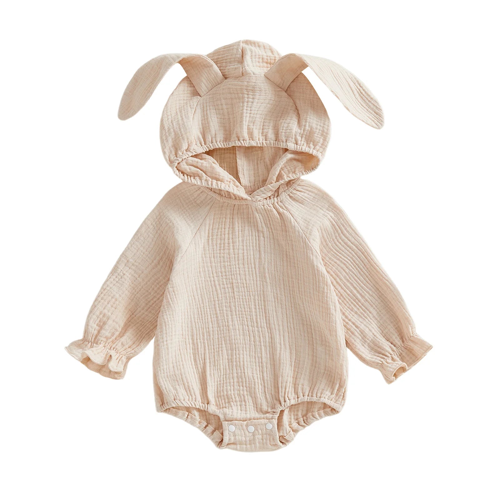 Baby Bunny Hooded Romper – Soft Muslin Cotton
