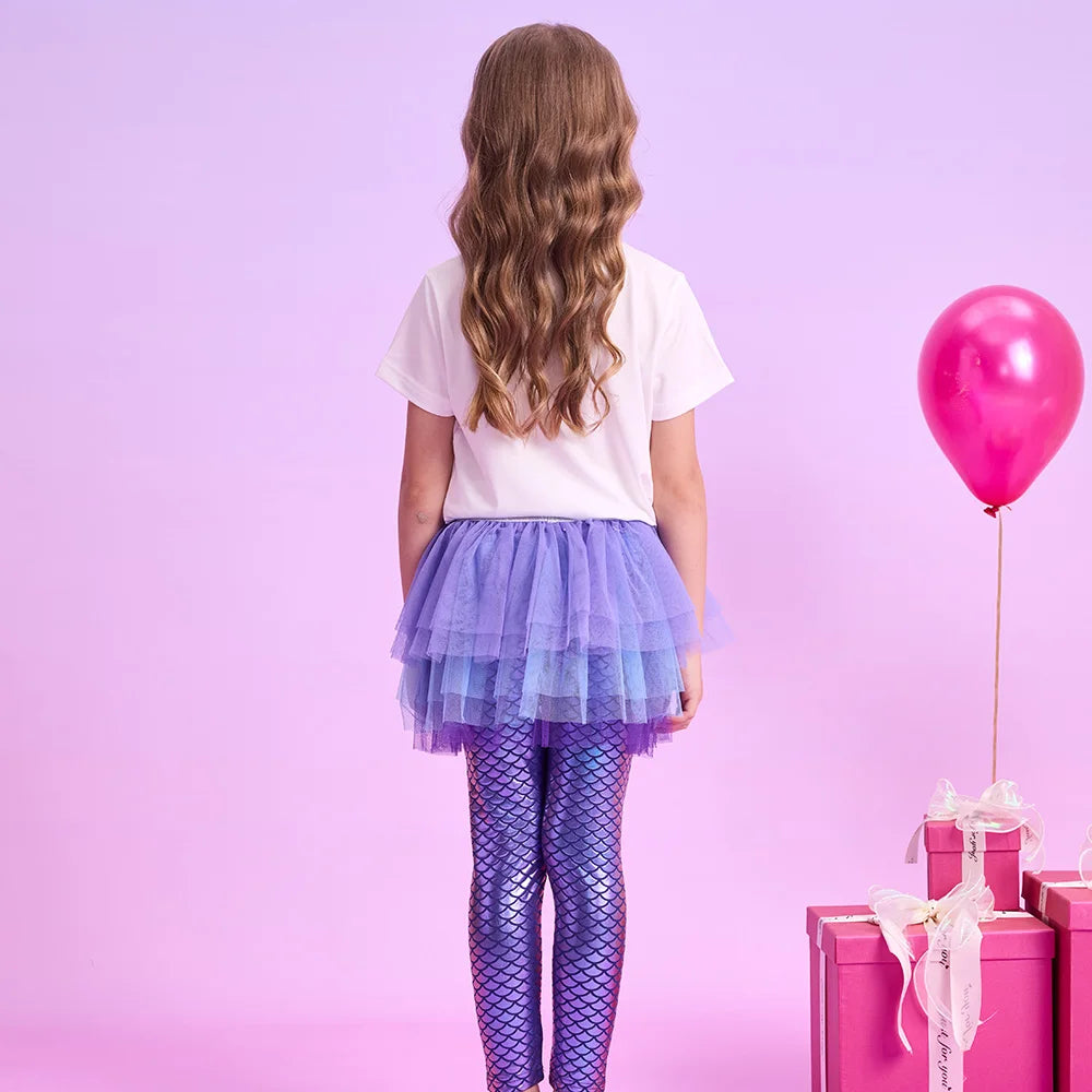 Holografische Meerjungfrau-Tüll-Leggings