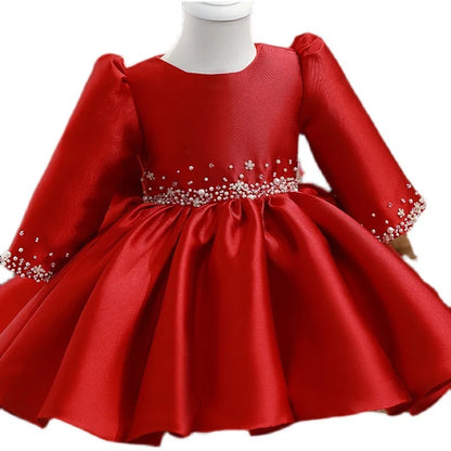 Crimson Blossom Princess Dress