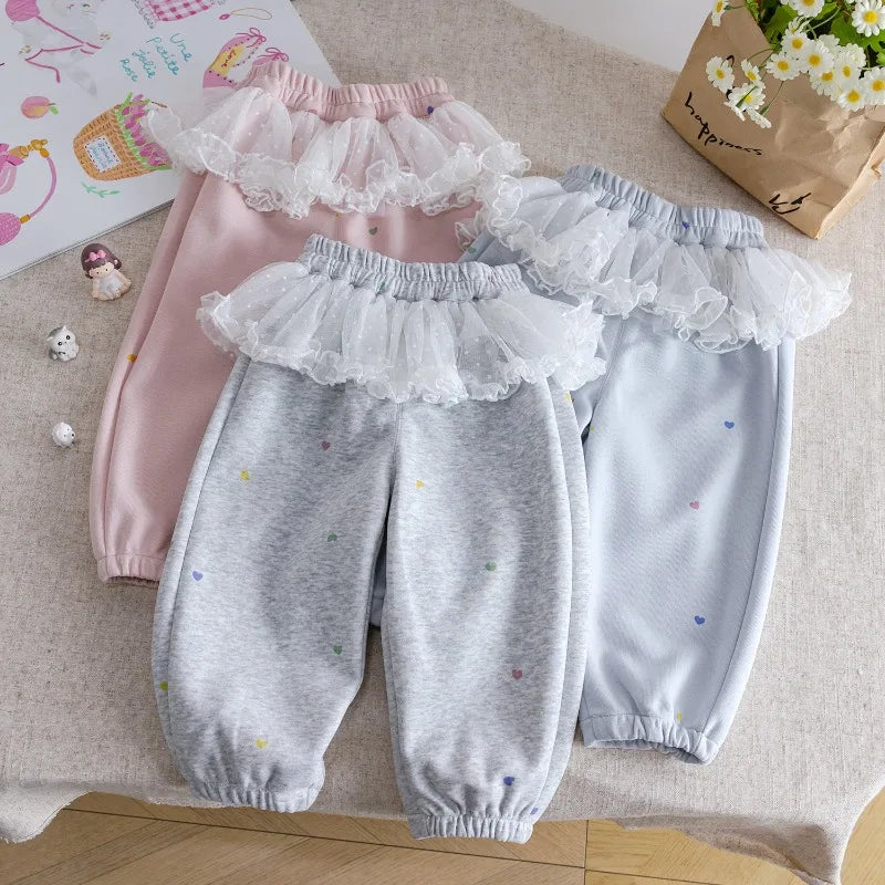 Heart Tulle Ruffle Pants
