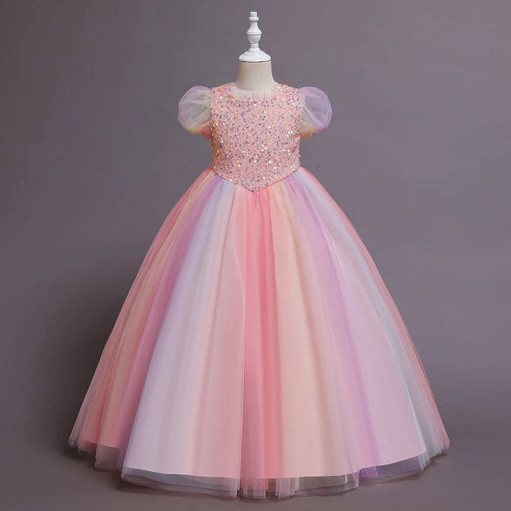 Long Princess Party Dress for Girls – Candy Colors Dream Look