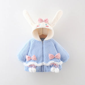 Baby Fluffy Bunny Ear Coat