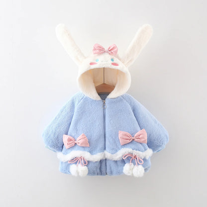 Baby Fluffy Bunny Ear Coat