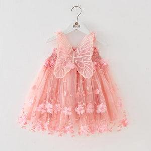 Girls’ Pink Butterfly Princess Dress