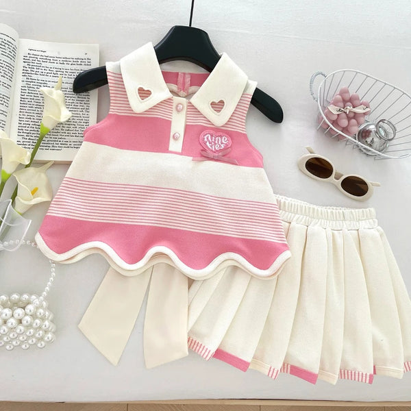 Set per ragazze con fiocco a cuore 
