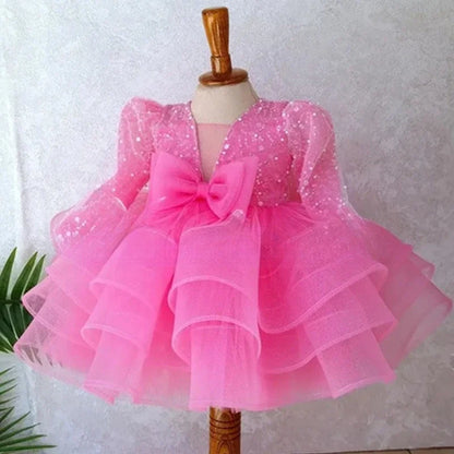 Rosa glamouröses Partykleid aus Tüll