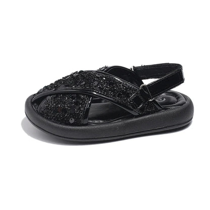 Starlight Sequin Cross Sandals