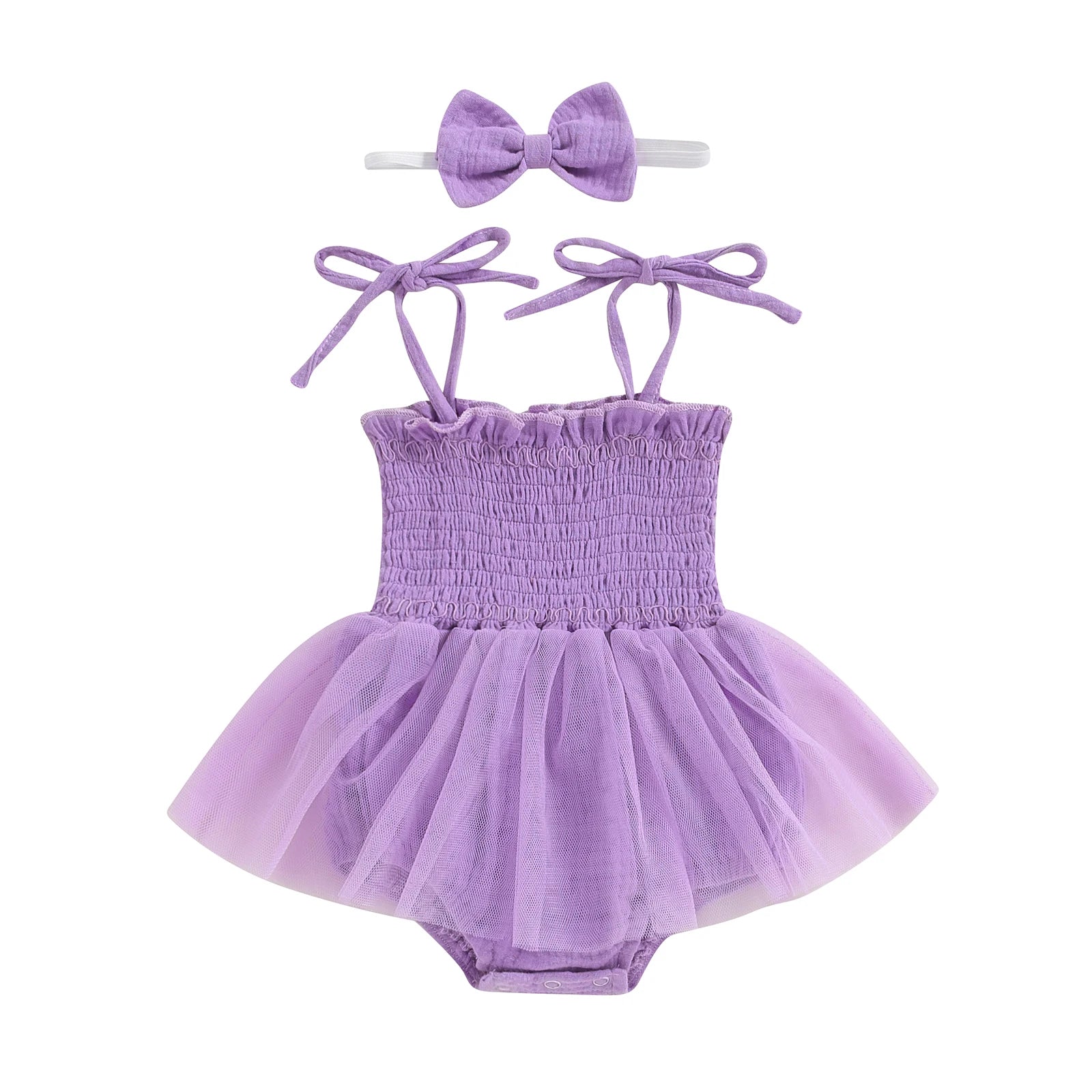 Conjunto de mameluco de bebé de tul princesa