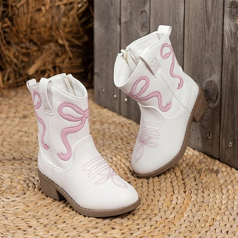 Pink Bow Cowgirl Boots