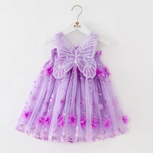 Girls’ Lavender Butterfly Princess Dress