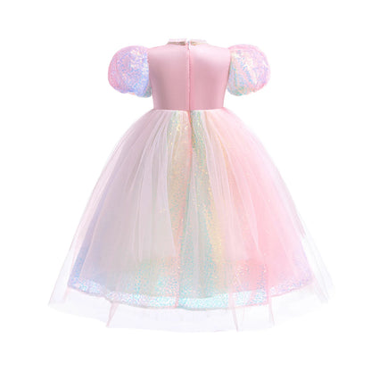 Rainbow Unicorn Princess Dress for Girls