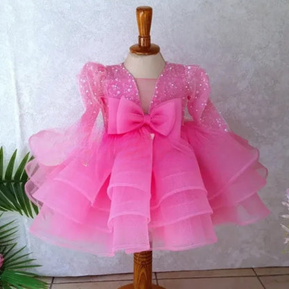 Rosa glamouröses Partykleid aus Tüll