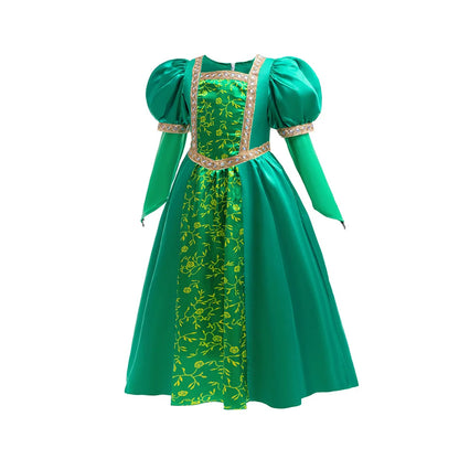 Disfraz de princesa del bosque verde con accesorios