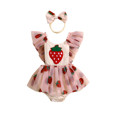 Erdbeerkuss Baby Strampler Set