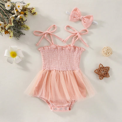 Conjunto de mameluco de bebé de tul princesa