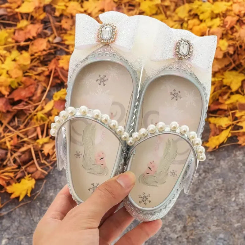 White Glitter Princess Shoes for Girls
