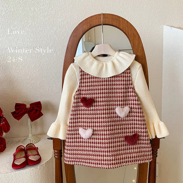 Abito a cuore con scollo a V – 2 pezzi