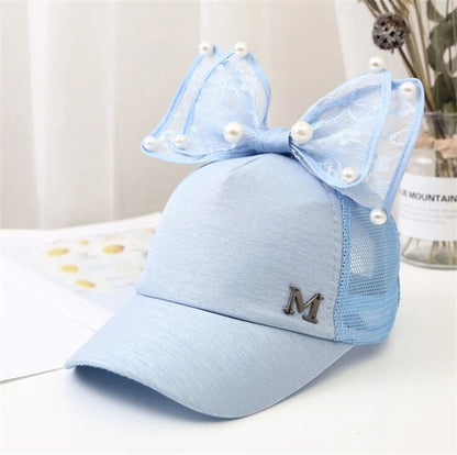 Sparkle Bunny Baseball Cap – Glamouröse Schleifenmütze für Mädchen