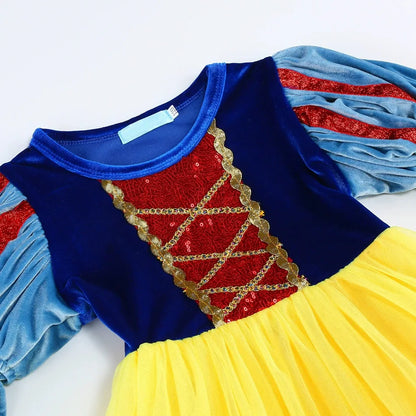 Autumn Forest Princess Dress for girls, back view – Magic Tree Kids