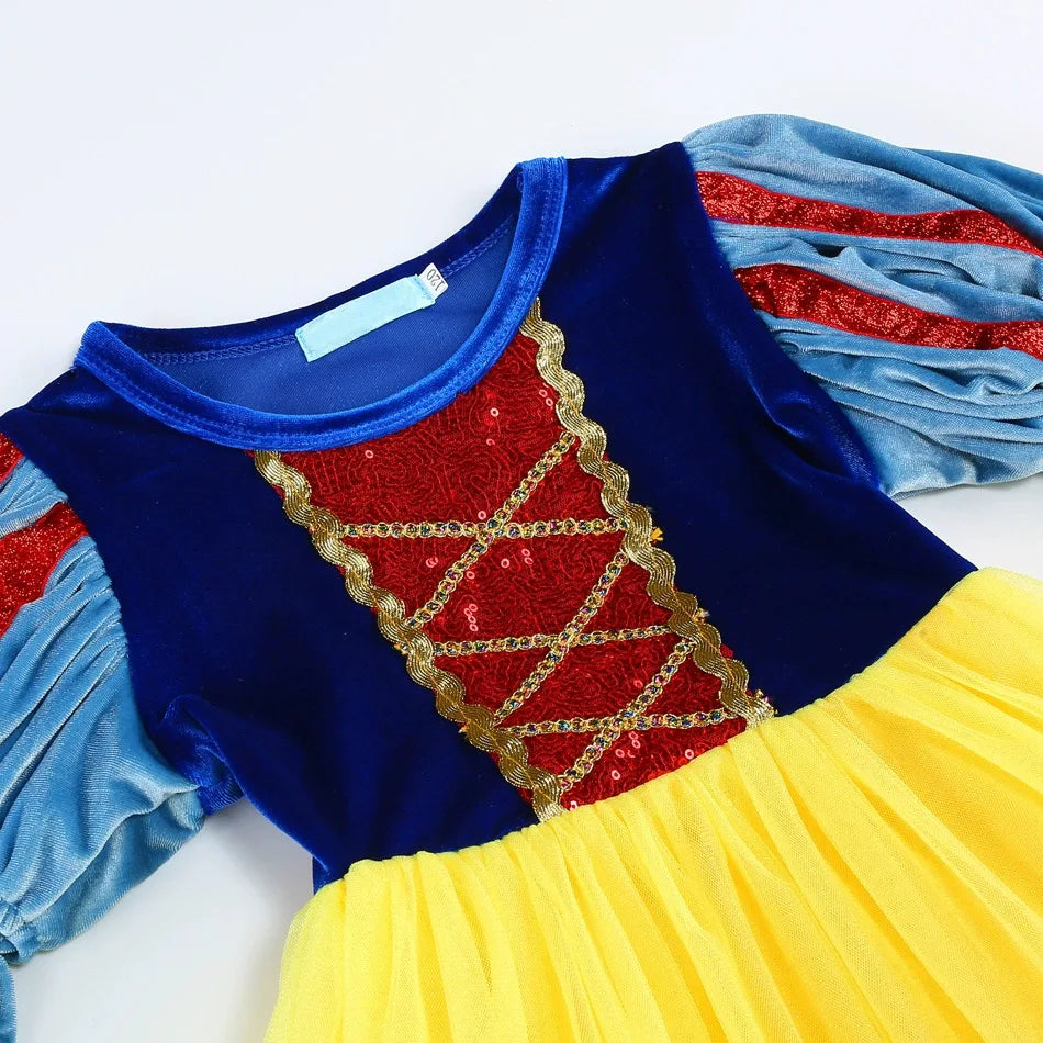 Autumn Forest Princess Dress for girls, back view – Magic Tree Kids