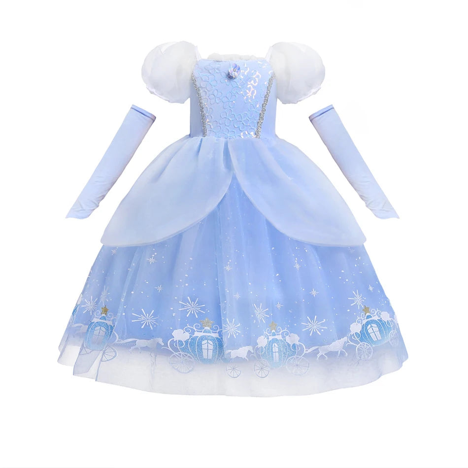 Blue Dream Princess Costume for girls, detail view – Magic Tree Kids