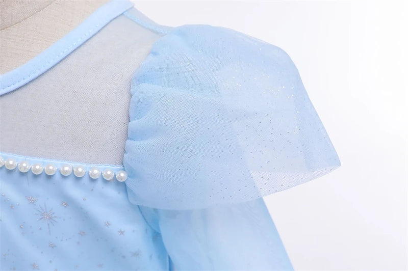 Blue Princess starry gown for girls, styling detail – Magic Tree Kids