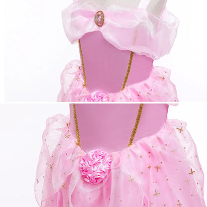Blush Rose Princess Costume for girls, back view – Magic Tree Kids
