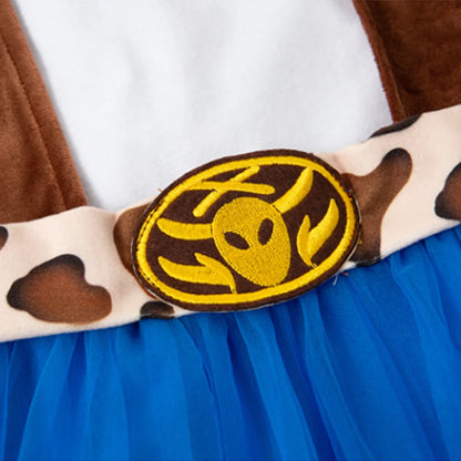 Playful cowgirl costume set for girls with charming print detail