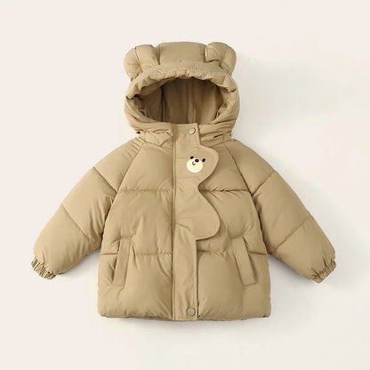 Warm hooded puffer coat with animal ears from Magic Tree Kids