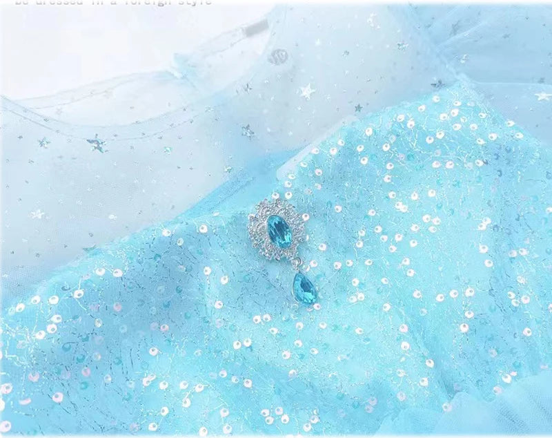 Crystal Blue Princess dress for girls, full outfit – Magic Tree Kids