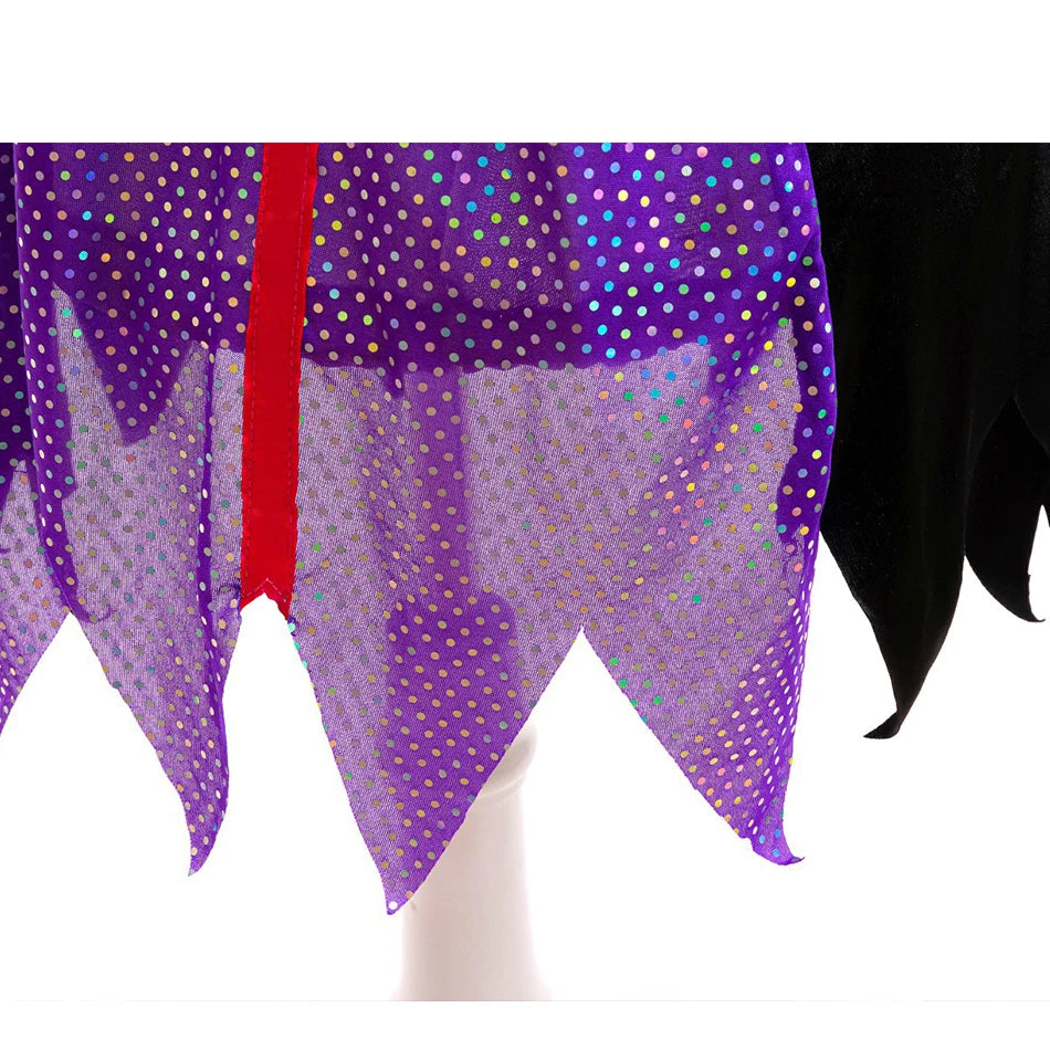 Regal high-collar villain queen costume dress for Halloween parties