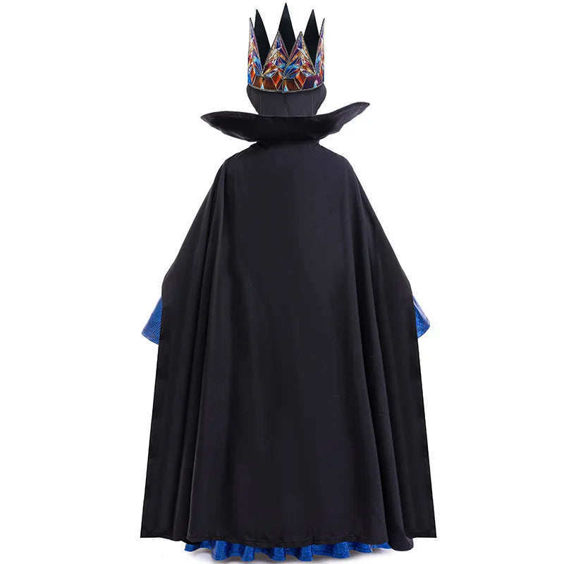 Girls' storybook queen costume in rich moody colors
