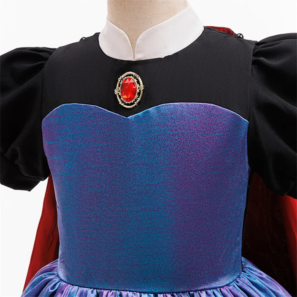Girl in dark queen Halloween costume dress by Magic Tree Kids