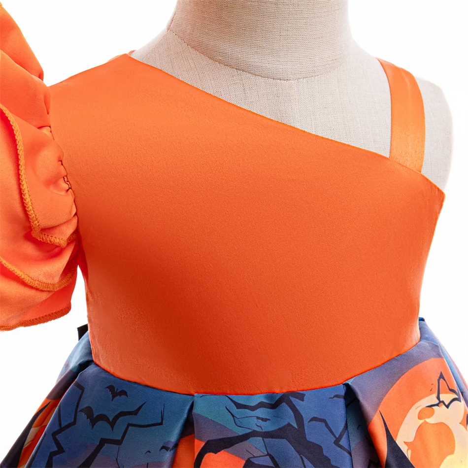 Girls Pumpkin Ghost Halloween Dress