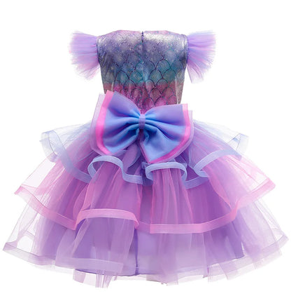 Dreamy Mermaid rainbow sparkle dress for girls, front view – Magic Tree Kids
