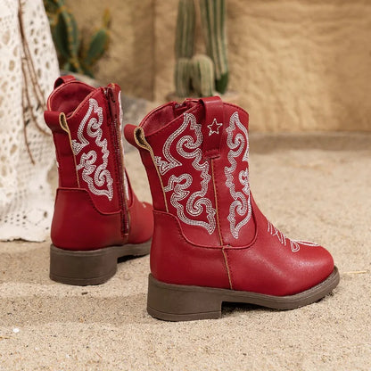 Kids' western riding boots with storybook cowgirl charm